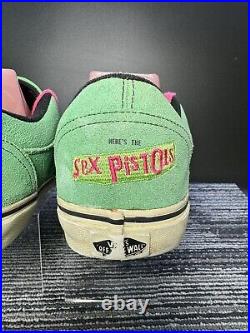 Vintage Vans x Sex Pistols Rowley Style 99 Green Men's Sz 11 Skate Slip On /#Q/