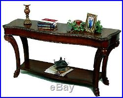 Vintage Victorian Old World Style Brown Cherry Sofa or Console Table