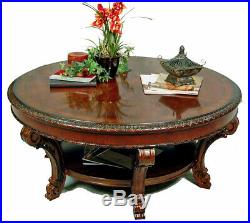 Vintage Victorian Old World Style Round Wood Coffee Table
