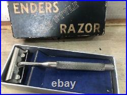 Vintage WM. ENDERS OLD STYLE RAZOR SET IN BOX 1940's no Blades USA