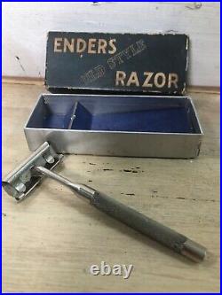 Vintage WM. ENDERS OLD STYLE RAZOR SET IN BOX 1940's no Blades USA