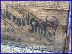 Vintage Wood Beer Crate Ziegler Brewing Old Style Beaver Dam Wisconsin Box 1933