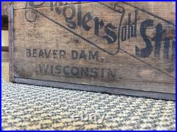 Vintage Wood Beer Crate Ziegler Brewing Old Style Beaver Dam Wisconsin Box 1933