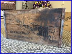 Vintage Wood Beer Crate Ziegler Brewing Old Style Beaver Dam Wisconsin Box 1933