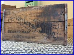 Vintage Wood Beer Crate Ziegler Brewing Old Style Beaver Dam Wisconsin Box 1933