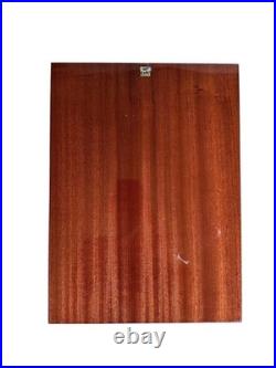 Vintage Wood Inlay Marquetry Wall Art, Old Man Dog Street Scene, Sorrento Style