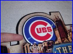 Vintage Wrigley Field Chicago Cubs Old Style Beer Embossed Metal Baseball Sign