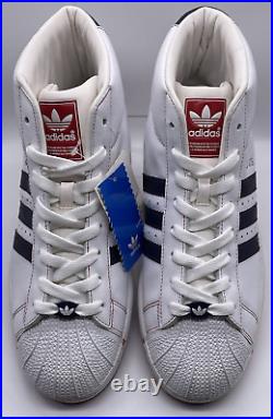 Vintage adidas Originals Pro Model II White Navy Red 2007 098903 Size 8.5 NWOB