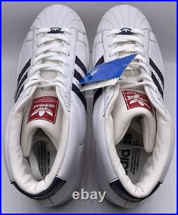 Vintage adidas Originals Pro Model II White Navy Red 2007 098903 Size 8.5 NWOB