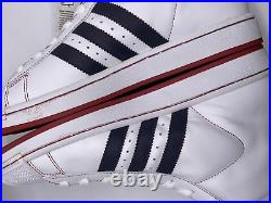 Vintage adidas Originals Pro Model II White Navy Red 2007 098903 Size 8.5 NWOB