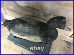 Vintage antique old wooden working Hudson Style Va. Bluebill duck decoy