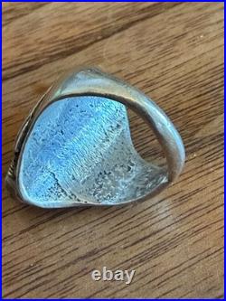 Vintage cool Old Pawn Navajo style Turquoise Sterling Silver Ring Size 8.5 13.2g