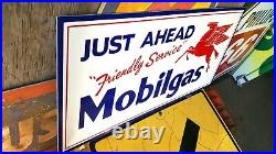 Vintage look Old Style BIG Mobilgas Pegasus Mobil oil Sign hot rod garage art