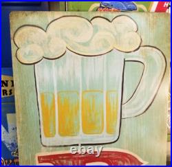 Vintage look Old Style Hand Painted Bar Sign hot rod garage art Weathered Patina Vintage look Old Style Hand Painted Bar Sign hot rod garage art Weathered Patina