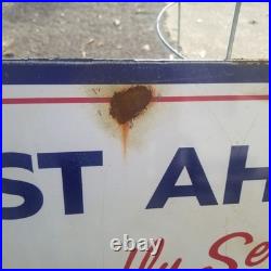 Vintage look Old Style Just Ahead Mobilgas Sign look hot rod garage art