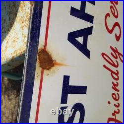 Vintage look Old Style Just Ahead Mobilgas Sign look hot rod garage art