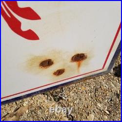 Vintage look Old Style Just Ahead Mobilgas Sign look hot rod garage art