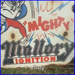 Vintage look Old Style Mallory Ignition Sign big almost 3x4 hot rod garage art