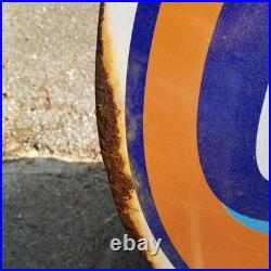 Vintage look Old Style Rusty Gulf Gasoline Gas Station Sign hotrod garage art