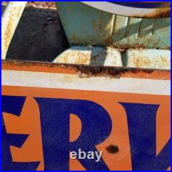 Vintage look Old Style Rusty Gulf Gasoline Gas Station Sign hotrod garage art