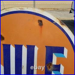 Vintage look Old Style Rusty Gulf Gasoline Gas Station Sign hotrod garage art