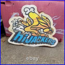 Vintage look Old Style Rusty Hijackers Sign hot rod garage art