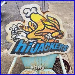Vintage look Old Style Rusty Hijackers Sign hot rod garage art