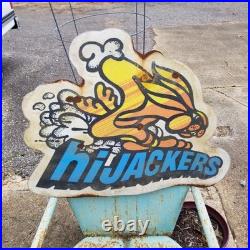 Vintage look Old Style Rusty Hijackers Sign hot rod garage art
