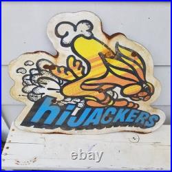 Vintage look Old Style Rusty Hijackers Sign hot rod garage art