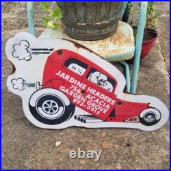 Vintage look Old Style Rusty Jardine Headers Sign hot rod garage art Gasser