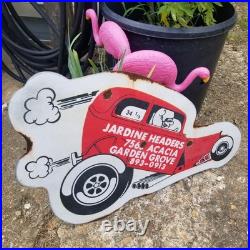 Vintage look Old Style Rusty Jardine Headers Sign hot rod garage art Gasser