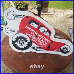 Vintage look Old Style Rusty Jardine Headers Sign hot rod garage art Gasser
