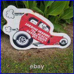 Vintage look Old Style Rusty Jardine Headers Sign hot rod garage art Gasser