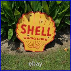 Vintage look Old Style Rusty Shell Gasoline Gas Station Sign hot rod garage art