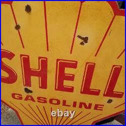 Vintage look Old Style Rusty Shell Gasoline Gas Station Sign hot rod garage art