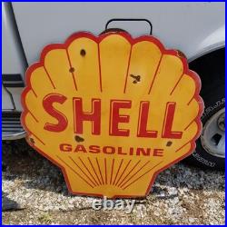 Vintage look Old Style Rusty Shell Gasoline Gas Station Sign hot rod garage art