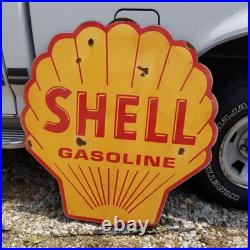 Vintage look Old Style Rusty Shell Gasoline Gas Station Sign hot rod garage art