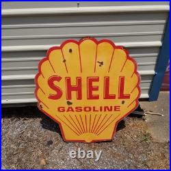 Vintage look Old Style Rusty Shell Gasoline Gas Station Sign hot rod garage art