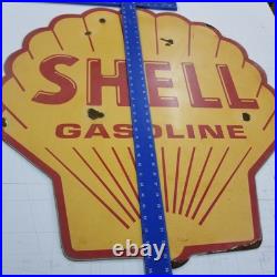 Vintage look Old Style Rusty Shell Gasoline Gas Station Sign hot rod garage art