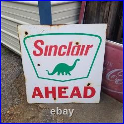 Vintage look Old Style Sinclar Gasoline Gas Station Sign hotrod garage art Rust