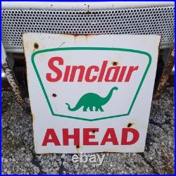 Vintage look Old Style Sinclar Gasoline Gas Station Sign hotrod garage art Rust