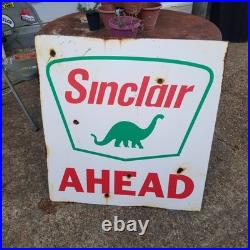 Vintage look Old Style Sinclar Gasoline Gas Station Sign hotrod garage art Rust