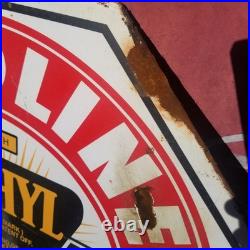 Vintage look Old Style White Eagle Gasoline Sign hot rod garage art Gas Oil Rust