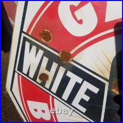 Vintage look Old Style White Eagle Gasoline Sign hot rod garage art Gas Oil Rust