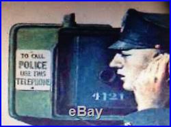 Vintage old New York Blue Police Call Box Phone NYPD Style Telephone