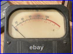 Vintage old-style Weston VU meter A-scale 4 x 4-1/4 Gates GE console