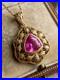 Vintage-pink-Sapphire-Trillion-Necklace-Old-Style-Pendant-925-Sterling-Silver-01-bmsd
