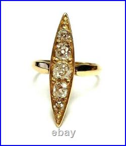 Vintage style 18k yellow Gold 1.05cts Old Miners Diamond Cocktail Ring size 6.75
