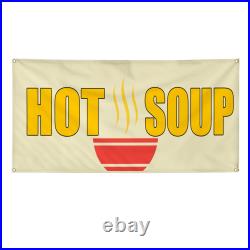 Vinyl Banner Multiple Options Hot Soup Caf Restaurant Bar Advertisement Outdoor