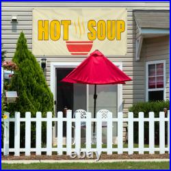 Vinyl Banner Multiple Options Hot Soup Caf Restaurant Bar Advertisement Outdoor